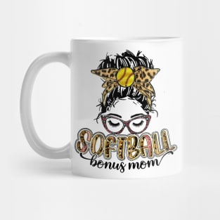 Softball Bonus Mom Leopard Mug